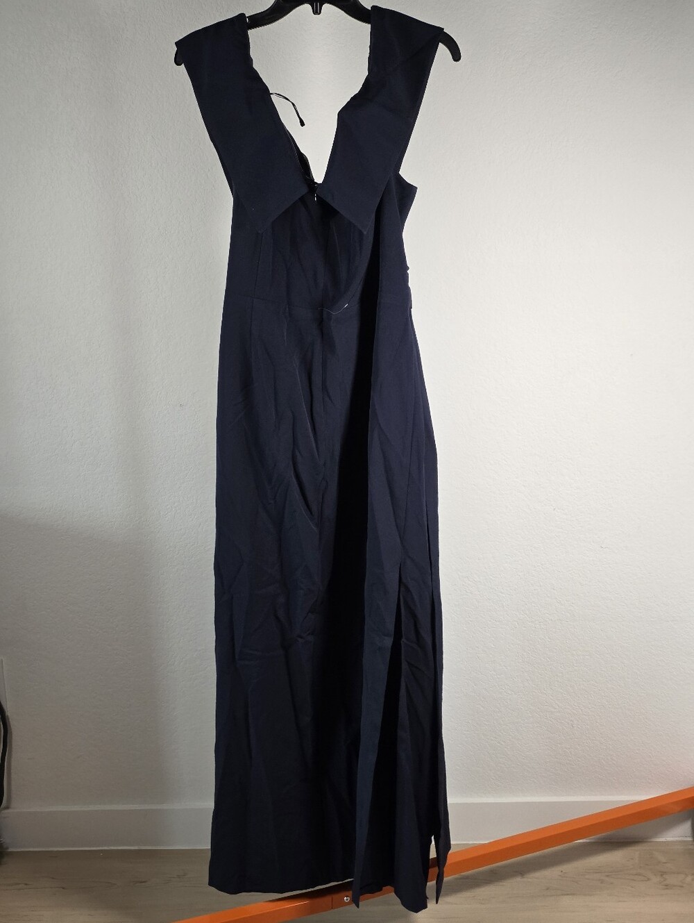 Eliza J NWT $228 Navy Off Shoulder Ruched Maxi Gown Plus Size 18W Statement Piec - Picture 11 of 14